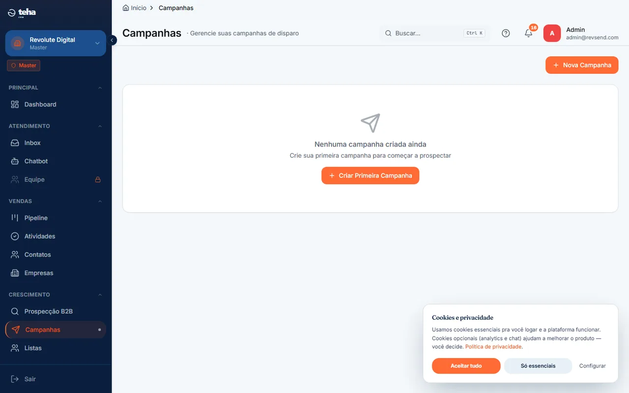 Lista de campanhas