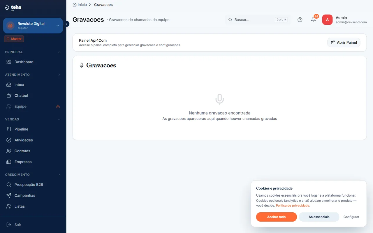 Gravações de chamadas