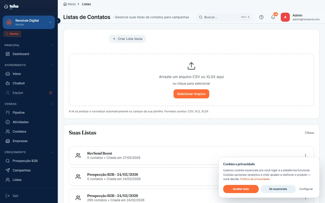 Importar contatos