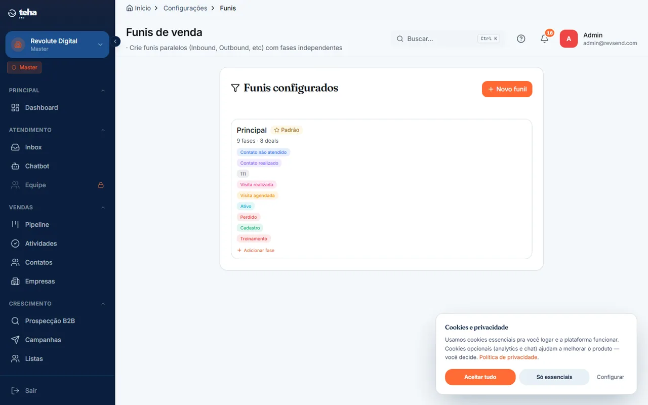 Configurar funis