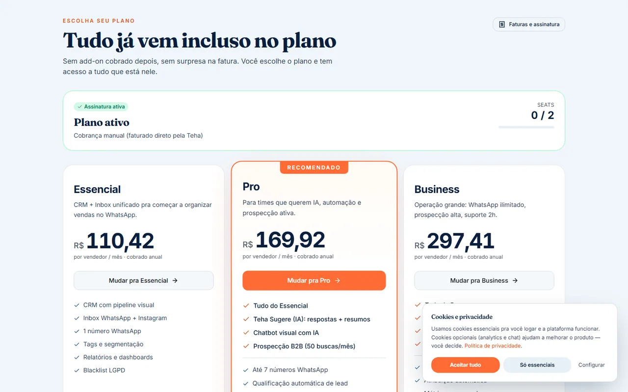 Página de planos