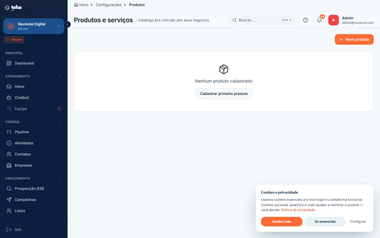 Catálogo de produtos