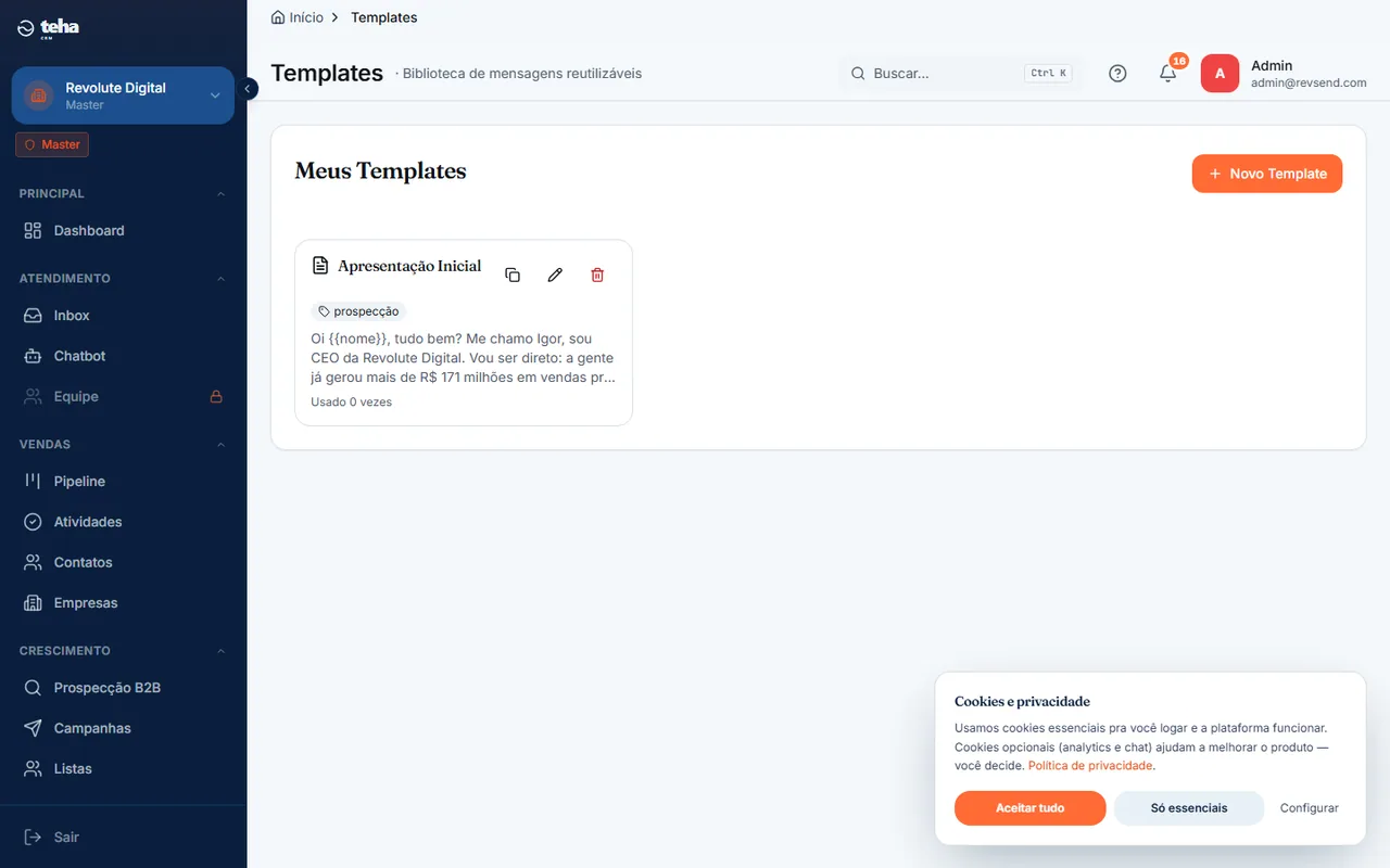 Templates aprovados